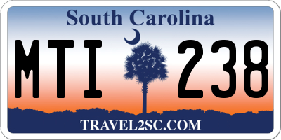 SC license plate MTI238