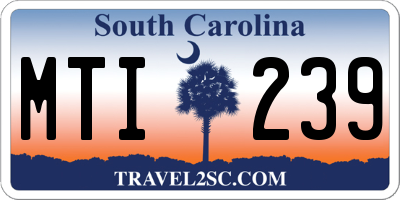 SC license plate MTI239