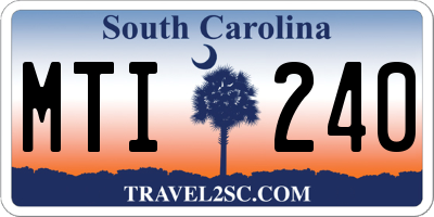 SC license plate MTI240