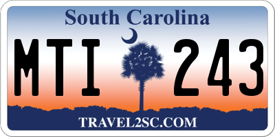 SC license plate MTI243