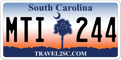SC license plate MTI244
