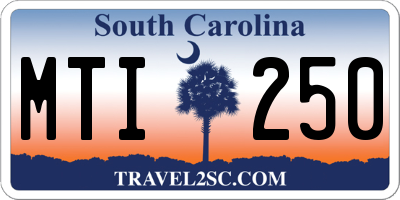 SC license plate MTI250