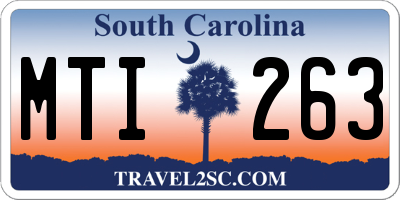 SC license plate MTI263