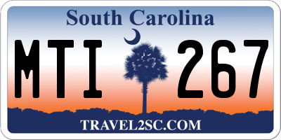 SC license plate MTI267