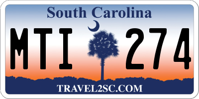SC license plate MTI274
