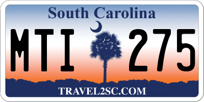 SC license plate MTI275