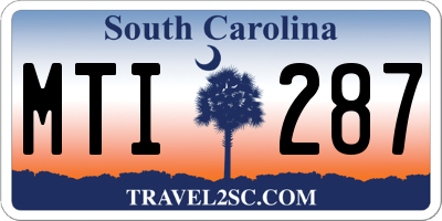 SC license plate MTI287