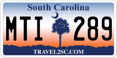 SC license plate MTI289
