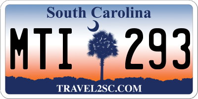SC license plate MTI293