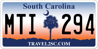 SC license plate MTI294