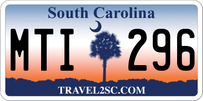 SC license plate MTI296