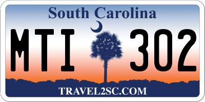 SC license plate MTI302