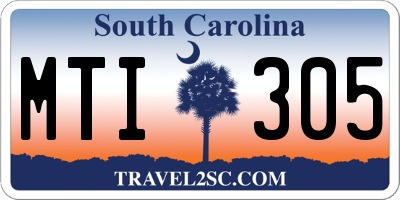 SC license plate MTI305