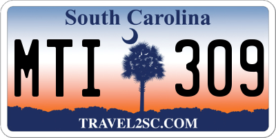 SC license plate MTI309