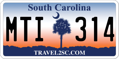 SC license plate MTI314