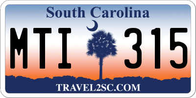SC license plate MTI315