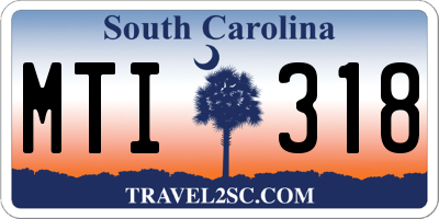SC license plate MTI318