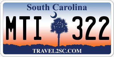 SC license plate MTI322