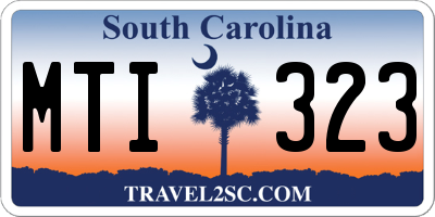 SC license plate MTI323