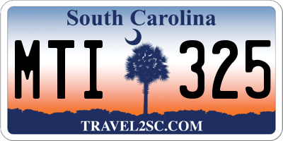 SC license plate MTI325