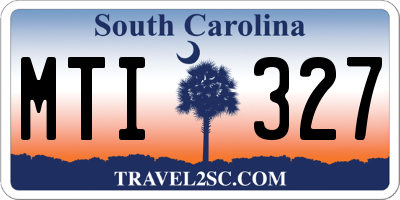 SC license plate MTI327