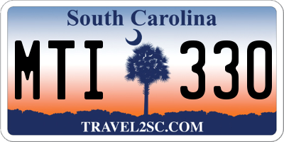 SC license plate MTI330