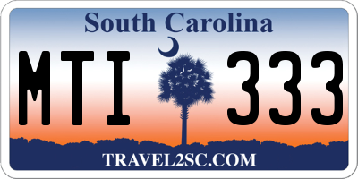SC license plate MTI333