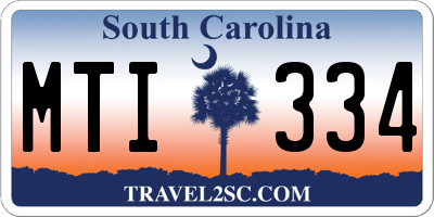 SC license plate MTI334
