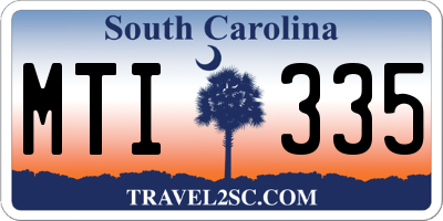SC license plate MTI335