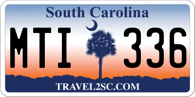 SC license plate MTI336