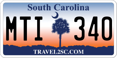 SC license plate MTI340