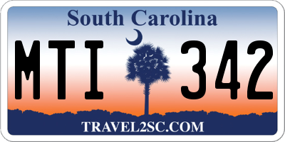 SC license plate MTI342