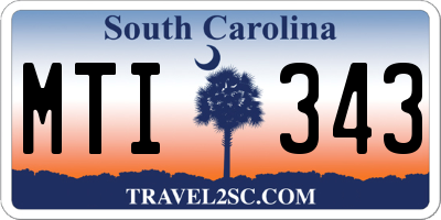 SC license plate MTI343