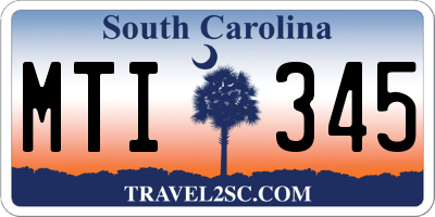 SC license plate MTI345