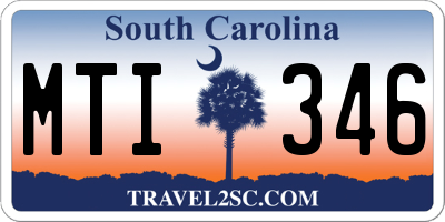 SC license plate MTI346