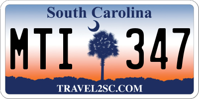 SC license plate MTI347