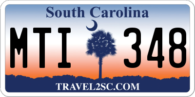 SC license plate MTI348