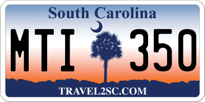SC license plate MTI350