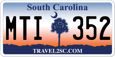 SC license plate MTI352