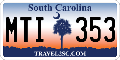 SC license plate MTI353