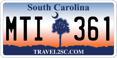 SC license plate MTI361