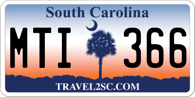 SC license plate MTI366