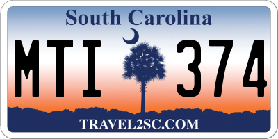 SC license plate MTI374