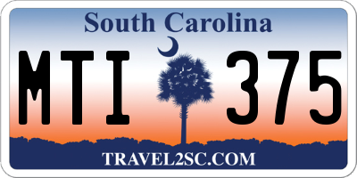 SC license plate MTI375