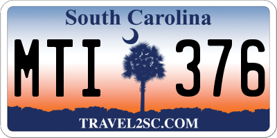 SC license plate MTI376