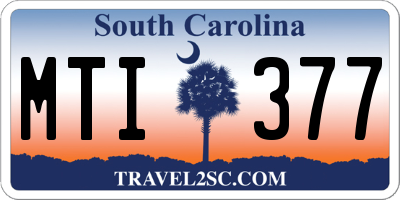 SC license plate MTI377