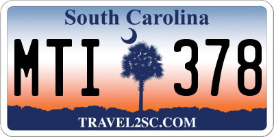 SC license plate MTI378