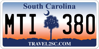 SC license plate MTI380