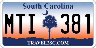 SC license plate MTI381
