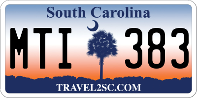 SC license plate MTI383